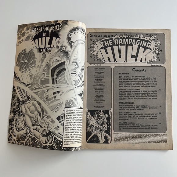 THE RAMPAGING HULK Lot of 2 - #5 and #6 Marvel/Curtis Comic Magazine 1977 UC - Picture 11 of 14